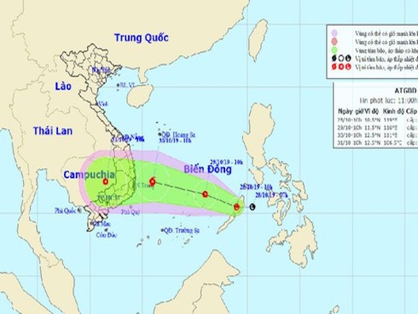 南シナ海に熱帯低気圧発生　ベトナム通過も