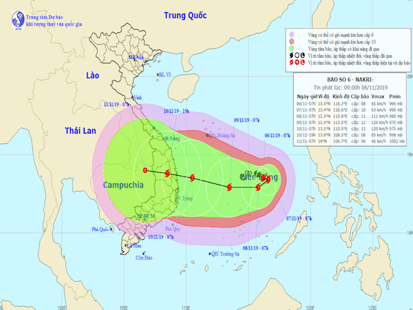 台風6号、ベトナム中部に上陸の恐れ