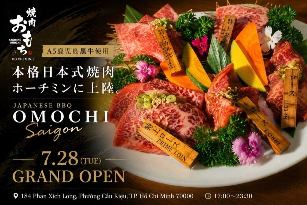 A5鹿児島黒牛を味わう「焼肉おもち」がホーチミンにオープン!最大14名対応の個室も完備