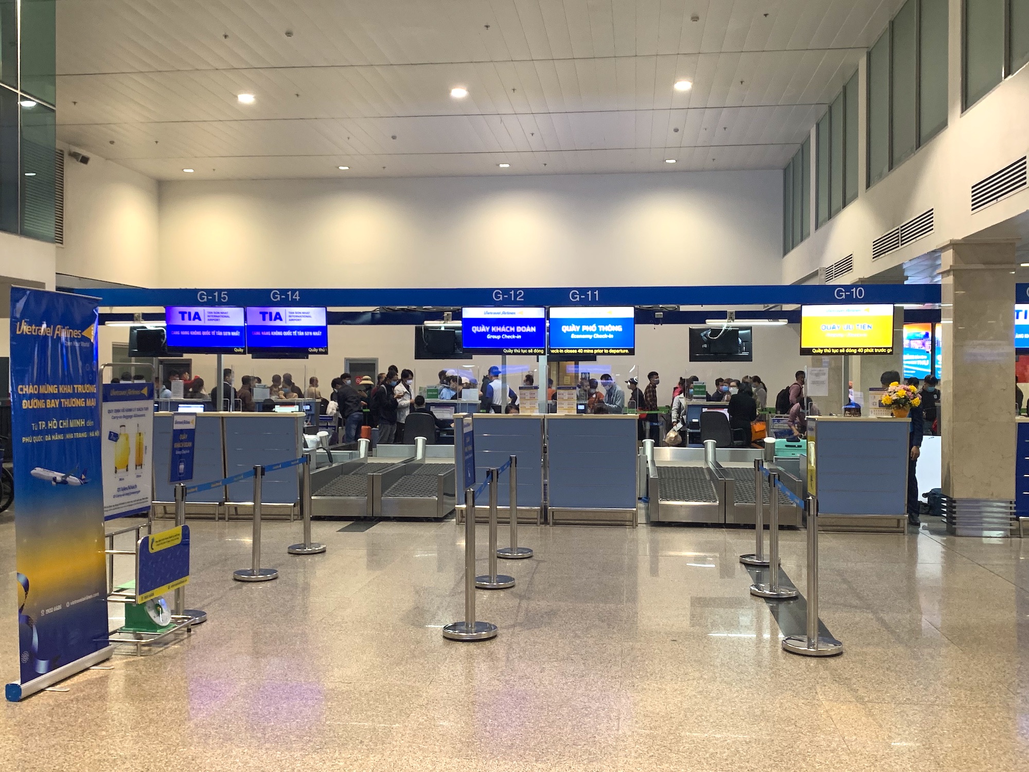 ホーチミン・タンソンニャット国際空港のベトトラベル航空のチェックインカウンター