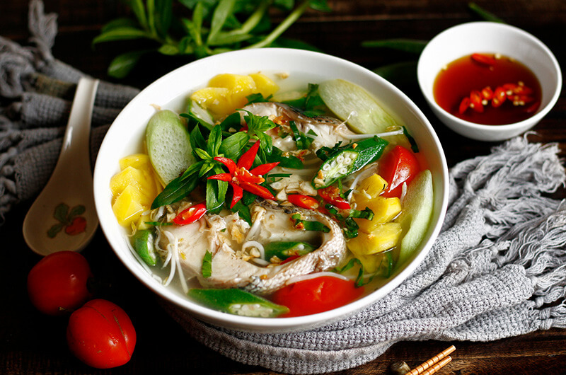 南部の甘酸っぱい魚スープCanh chua c&aacute;