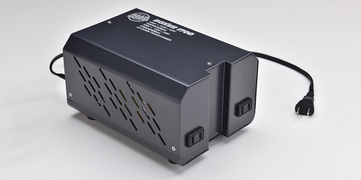 220V級の電源を100Vへ変換する変圧器の例