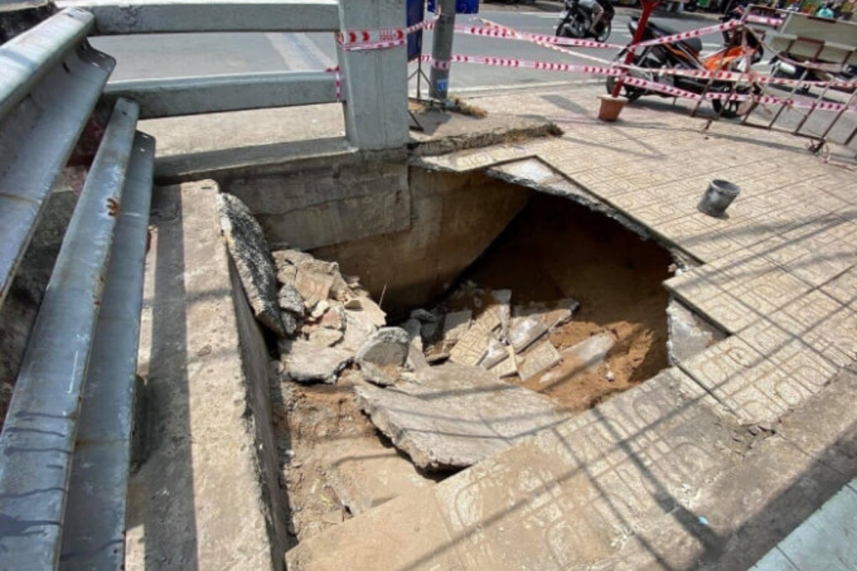 ホーチミン・トゥドゥック市で道路陥没、負傷者なし