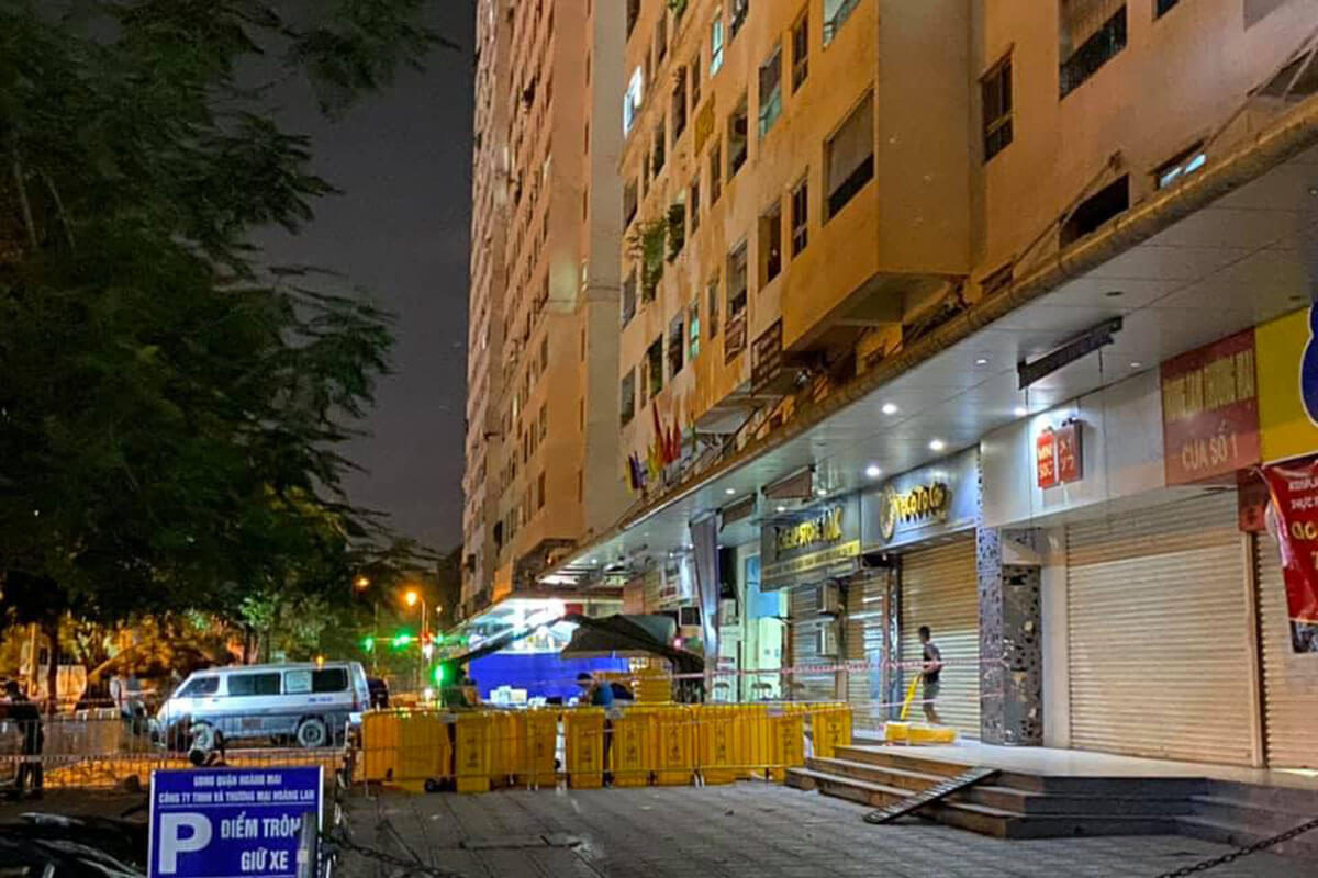 ハノイ市ホアンマイ区のアパートで擬陽性者、一時封鎖に