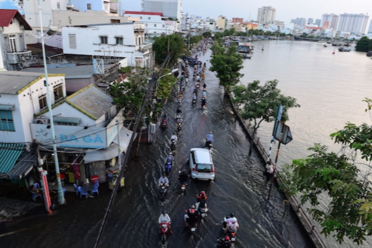 大潮・満潮の影響、ホーチミン市の複数箇所が浸水