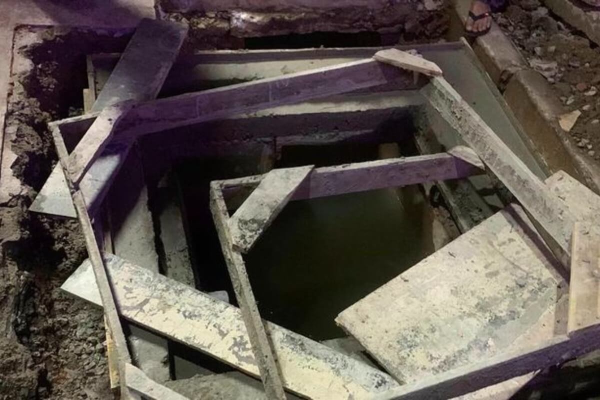 地下の排水溝へ転落、女児が10m流されるも無事救出