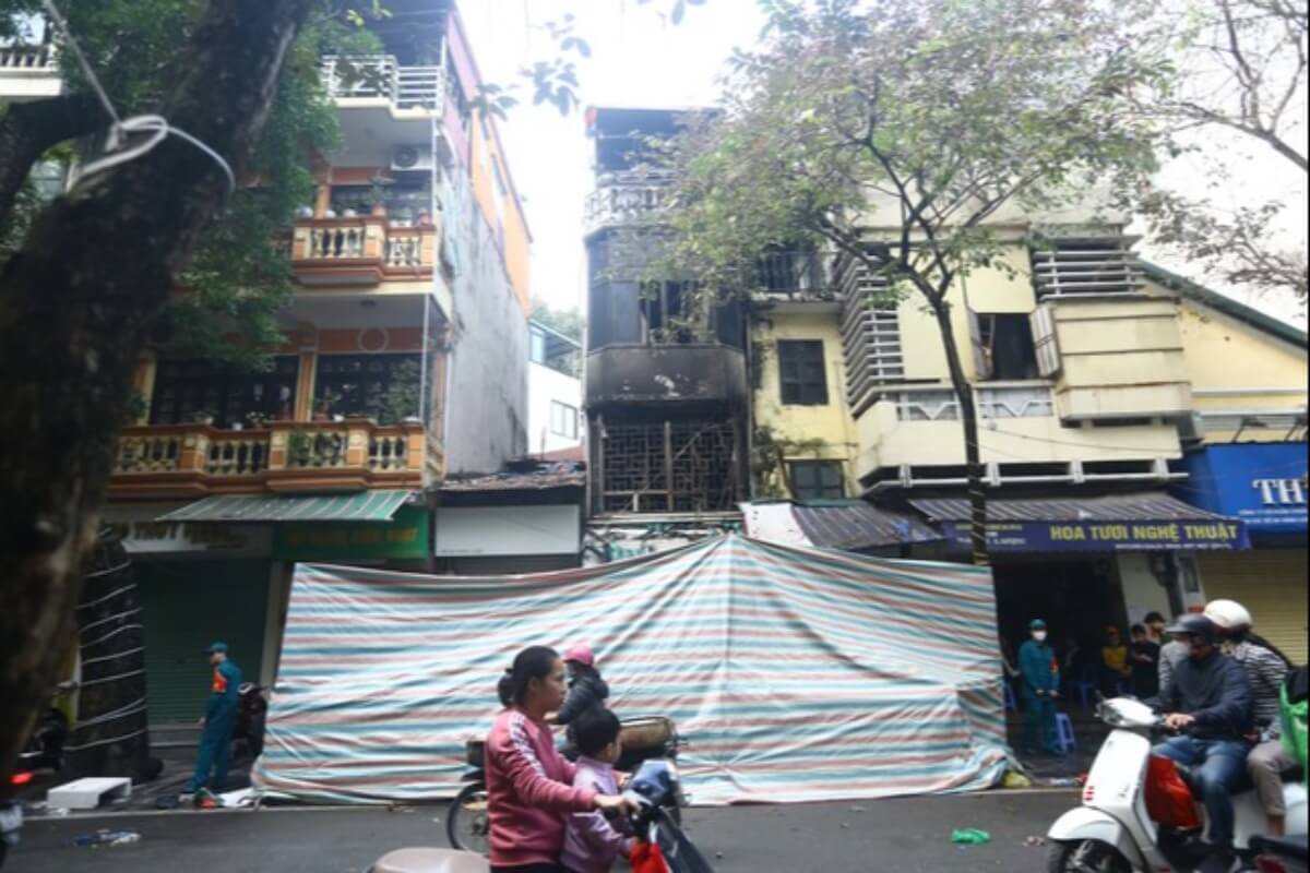 ハノイ旧市街で火災が発生、家族4人が犠牲に