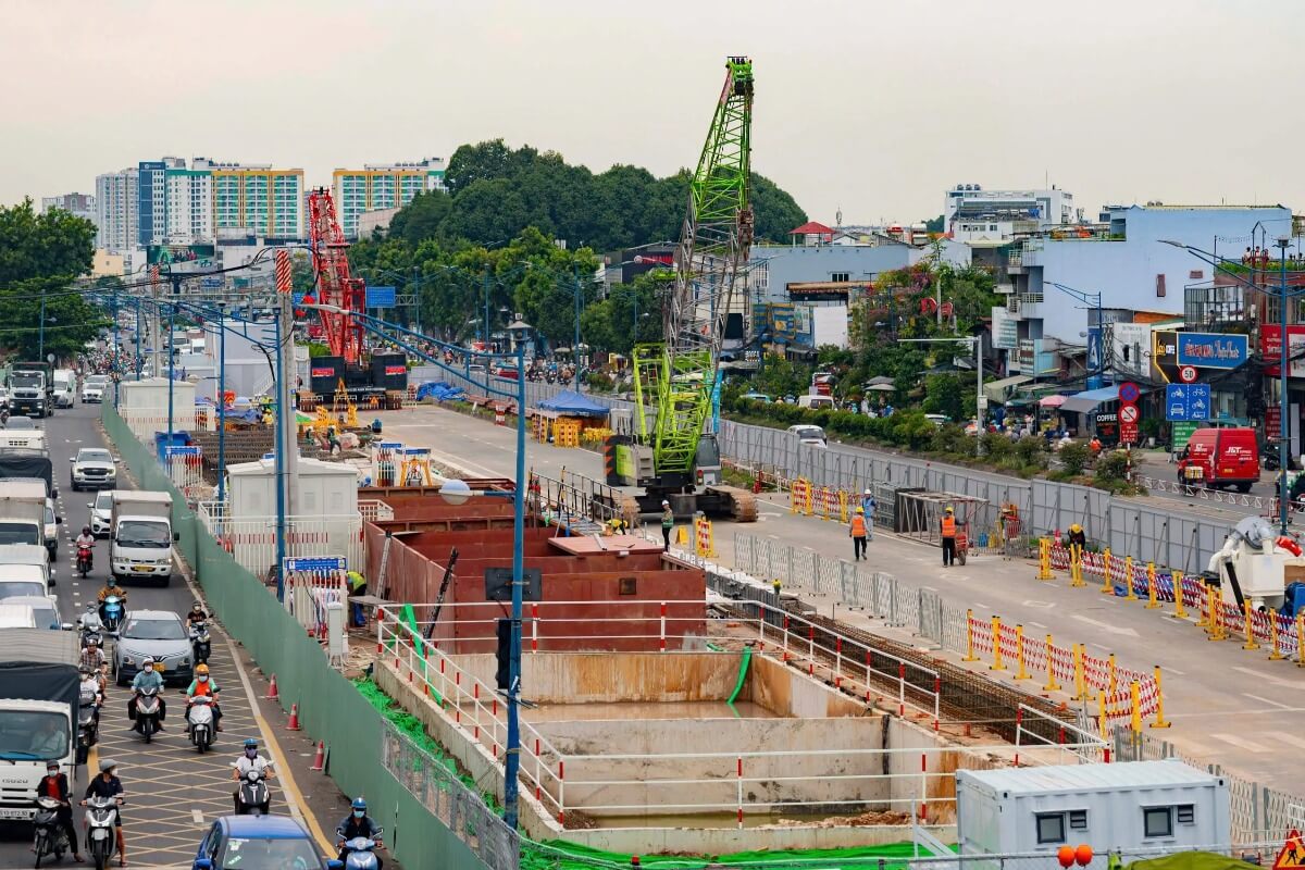 ホーチミンのメトロ2号線、地下駅工事が本格段階に移行