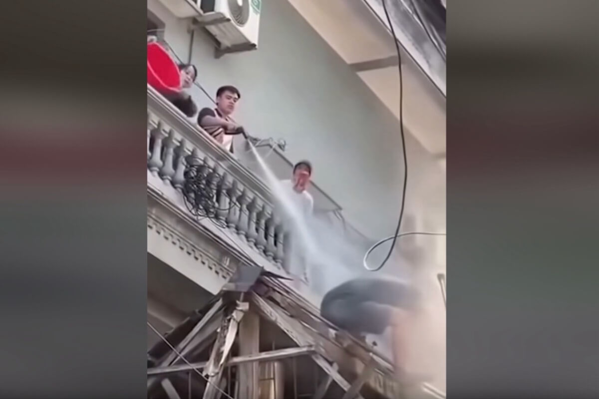高圧洗浄機で撤去作業を妨害　ハノイで動画拡散、男を刑事立件