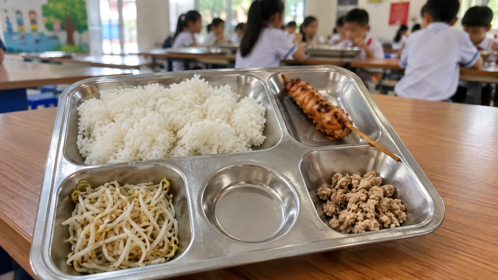 ハノイ市、4万ドンの学校給食を調査へ、内容の少なさに保護者が疑問