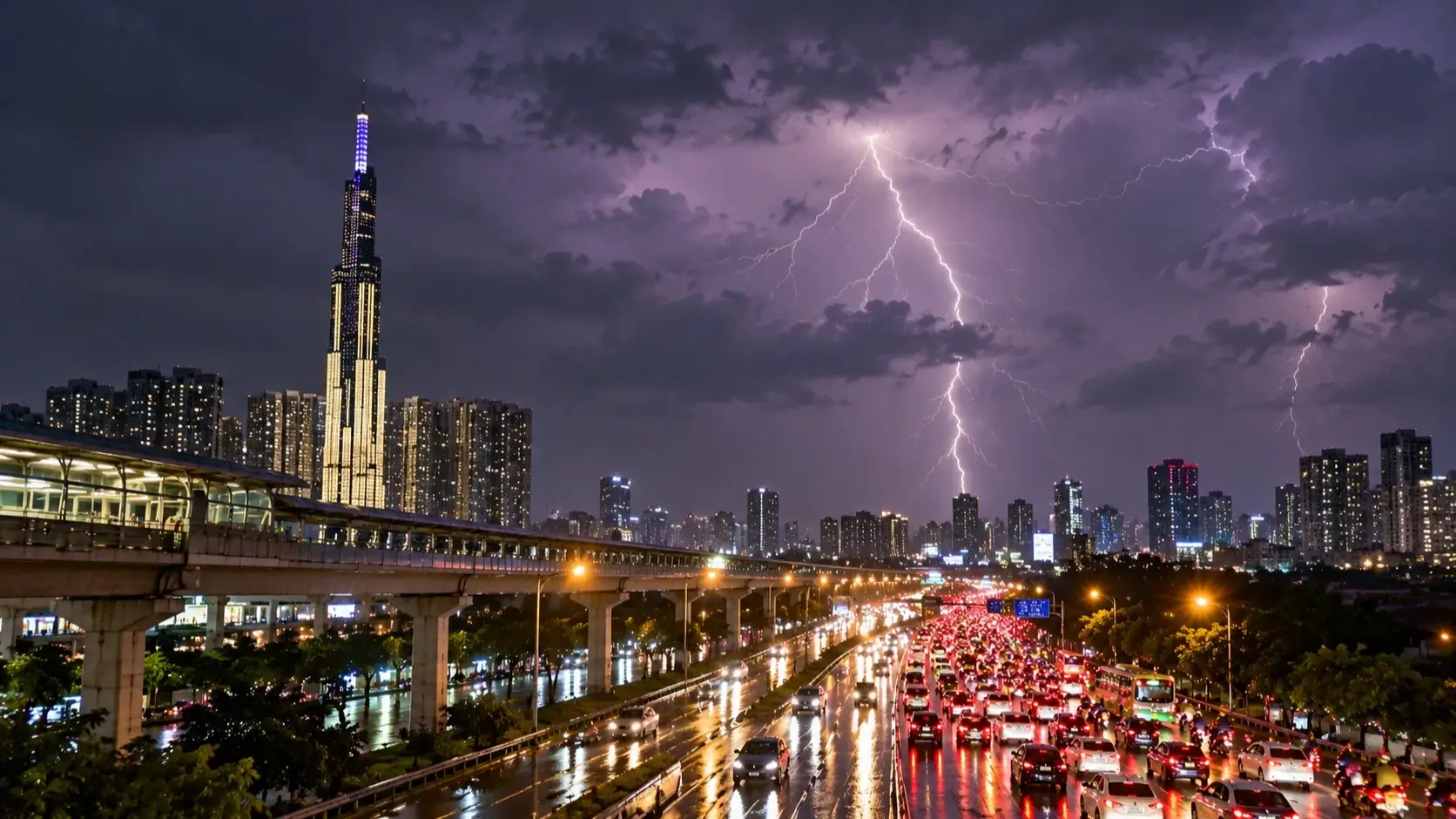 ホーチミン市で2日間に3810回の雷放電、2000回超が地上へ