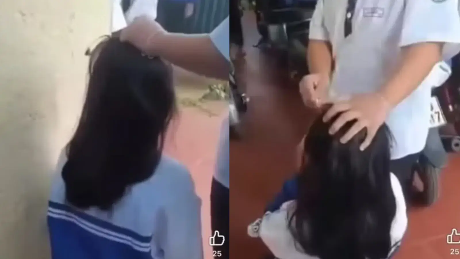 ベトナムの女子高校生が同級生に暴行、ひざまずかせ顔に火のついたたばこを近づける