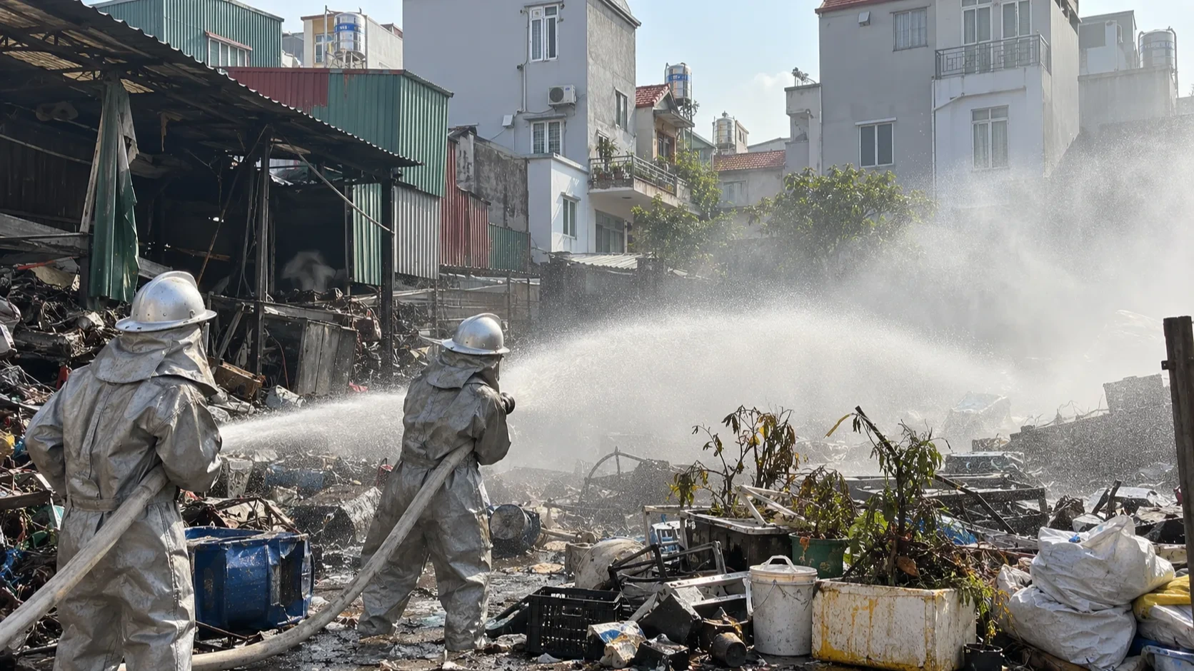 ハノイ市の廃品回収場でガス漏出、40人が病院搬送・2人重症