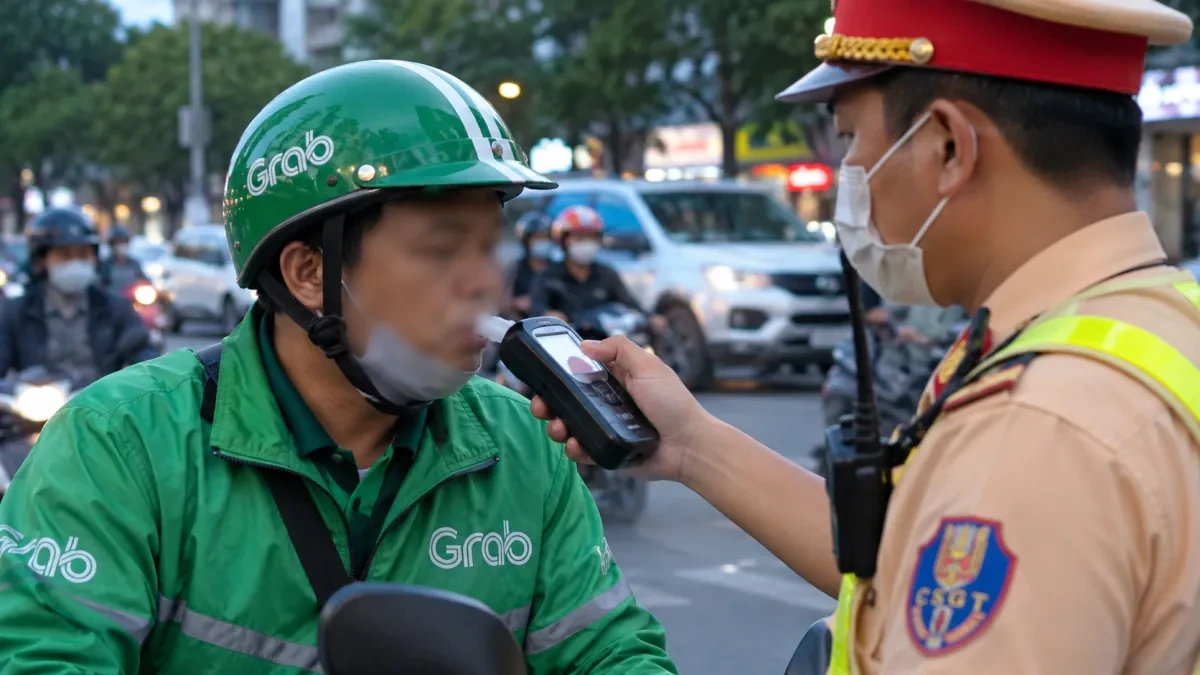 ホーチミン市で配車バイク運転手の飲酒運転を摘発、乗客を乗せて走行も