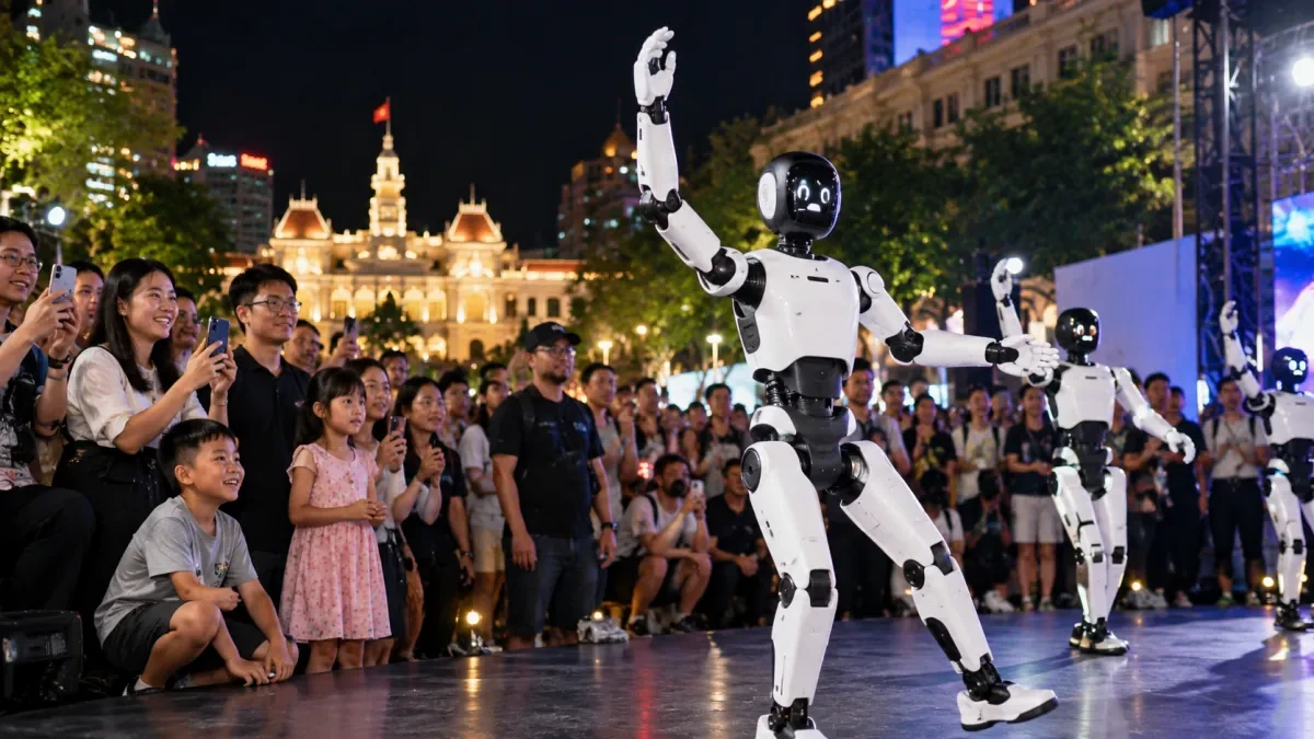 ホーチミン市の歩行者天国にロボット集結、チェス対戦やダンスに注目