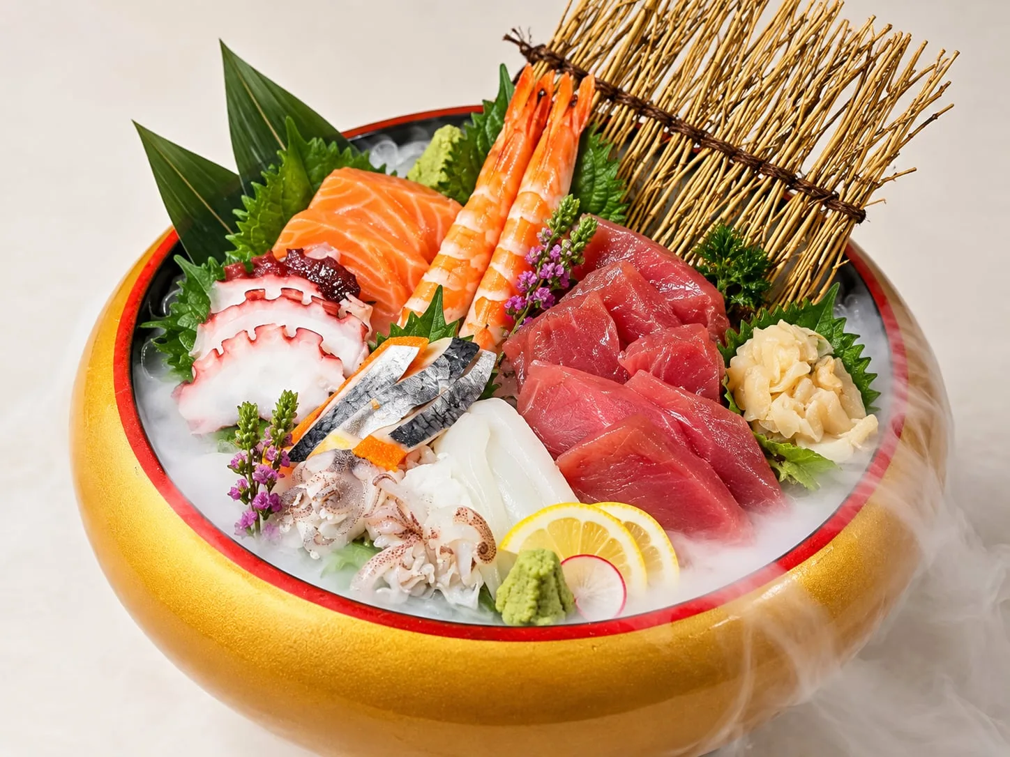 Wac&aacute; Sashimi restaurantの499,000VNDコースの刺身盛合わせ