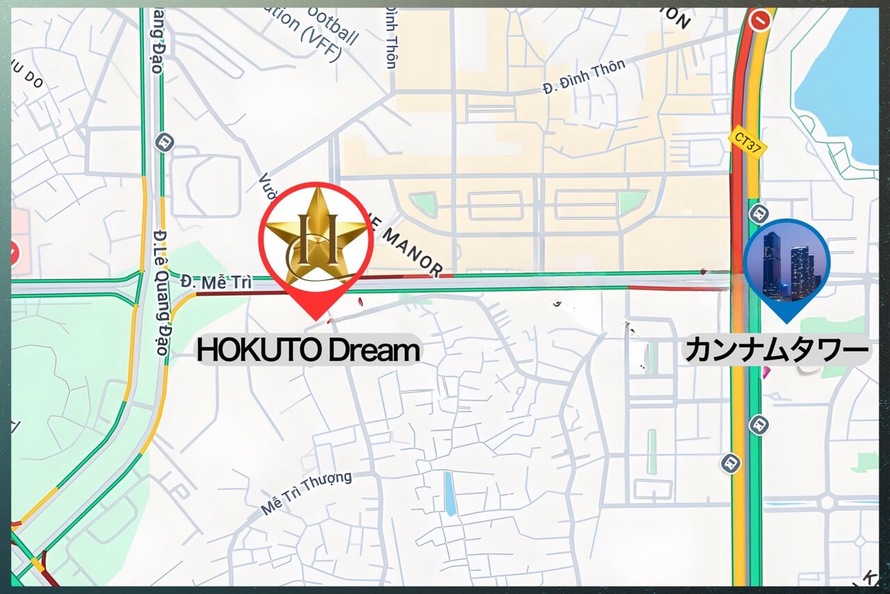 Hokuto Dreamとカンナムタワーの位置関係